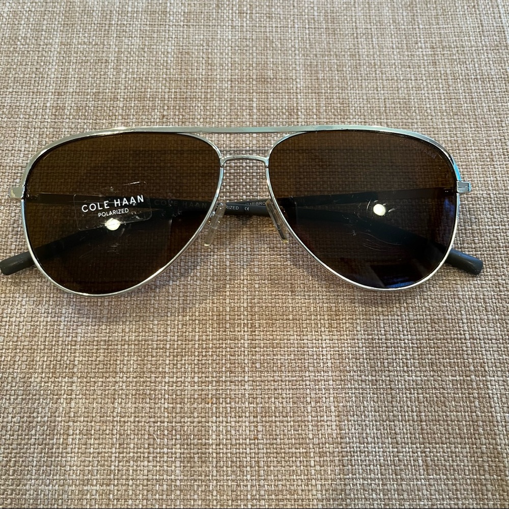 Cole Haan aviator glasses Gold Polarized New with tags